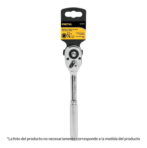 Imagen 2 de 10 de Matraca Cuadrado 1/2 Cabeza De Pera Dado Pulgada Pretul