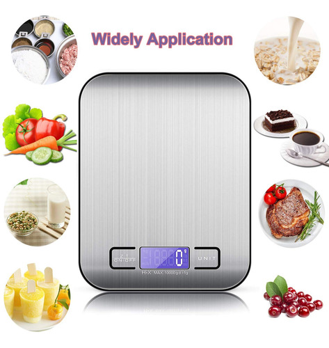 Báscula Cocina Digital Pantalla Lcd Acero De Alta Precisión