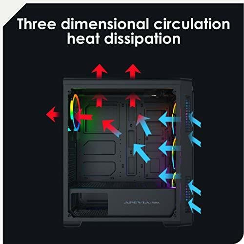 Imagen 7 de 8 de Gabinete Gamer Rosa Apevia Aura Vidrio Templado Coolers Rgb