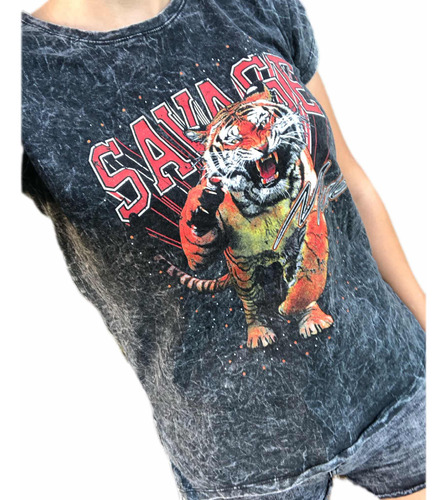 Remera Nevada Tigre Savage Algodón Premium Batik Leon 