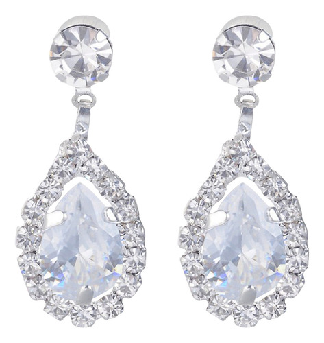 1 Par De Pendientes De Cristal Para Mujer, Con Forma De Gota