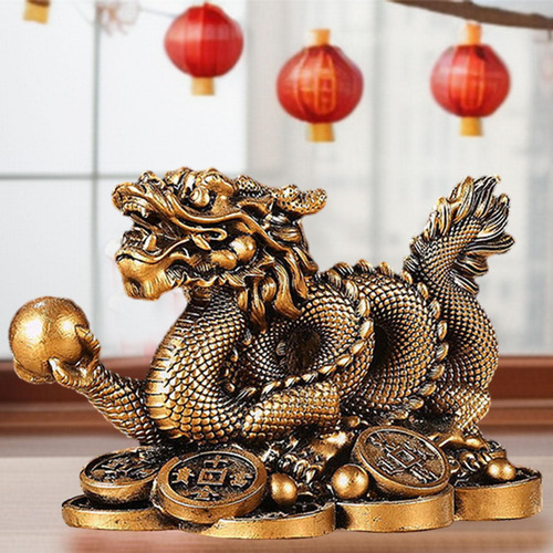 2 Figura Del Año Del Dragón Chino, Decoración Fengshui,
