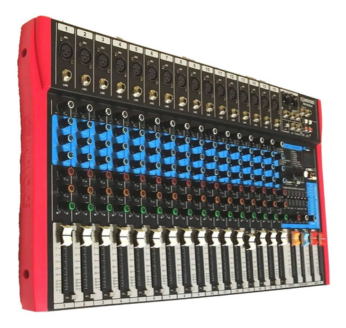 Imagem 3 de 8 de Mesa Som 16 Canais Analógica Efeito Usb Equalizador Ms162eux