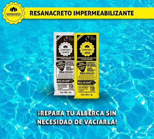 Resanacreto Gris 1 Kg , Impermeabiliza Y Sella Grietasfácil!