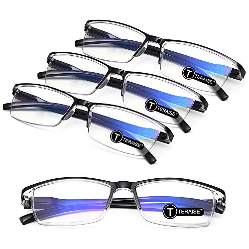 Lentes De Lectura Anti Rayos Uv Azul 4 Piezas Color Negro Cuotas