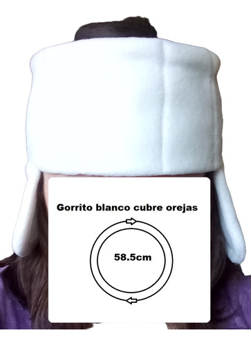 Gorrito Blanco Con Cubre Orejas
