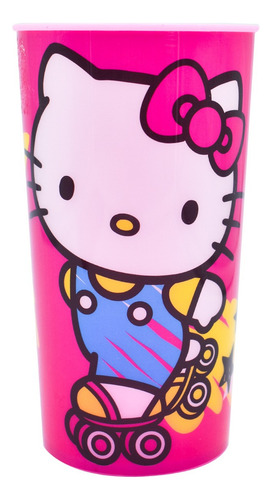 Set De 12 Vasos De Plástico Hello Kitty 500 Ml Fiesta Color Rojo