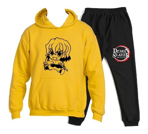 Buzo Estampado Demon Slayer Inosuke Niño Niña Conjunto 