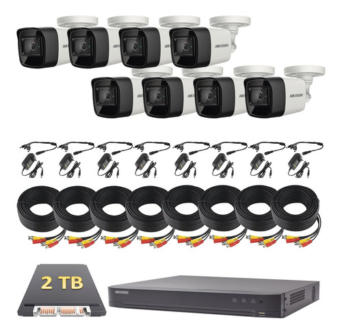 Kit Circuito Cerrado 8 Cámaras 4k Cctv Disco Duro 2 Tb