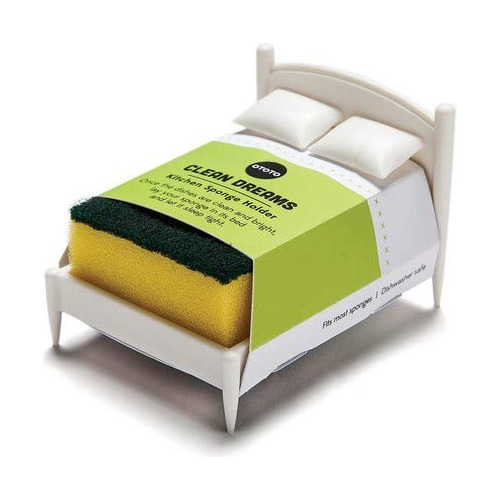 Soporte De Esponja Para Trastes En Forma De Cama 8.5 X 11 Cm White