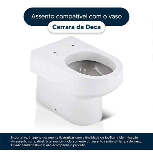 Assento Poliester Soft Close Carrara Branco Gelo P/ Deca