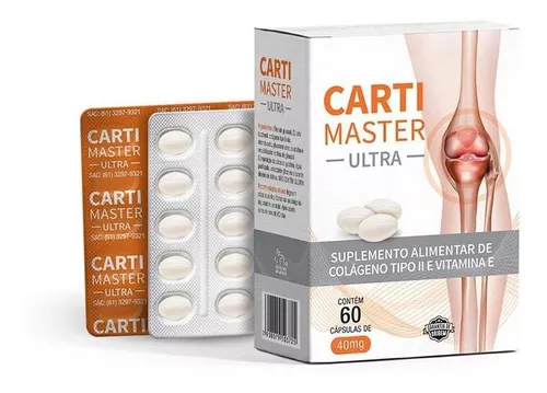 Carti master ultra suplemento alimentar de colágeno tipo ii e vitamina e c-  60 cps oferta na Drogal