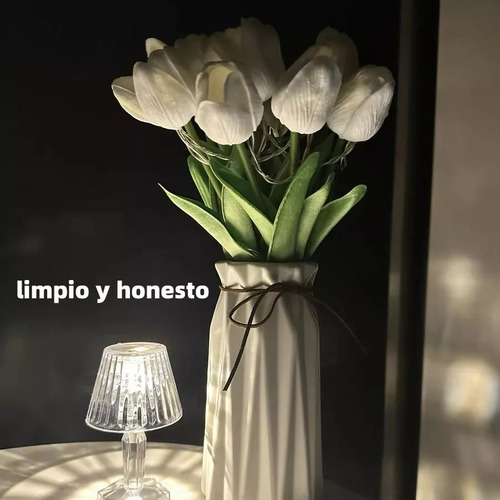 Lámpara Led Luz Nocturna Con 10 Flores Simulación Tulipanes