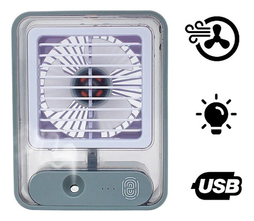 Ventilador Portátil Umidificador Luminária Usb De Mesa 3 V