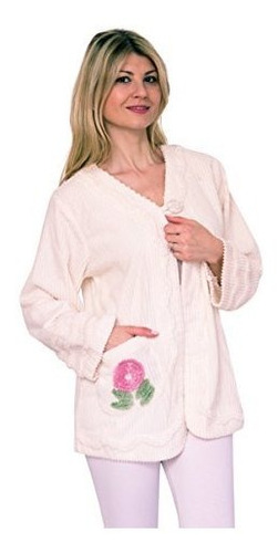 Bath & Robes Women's 100% Algodón Chenille Cama Chaqueta Bor