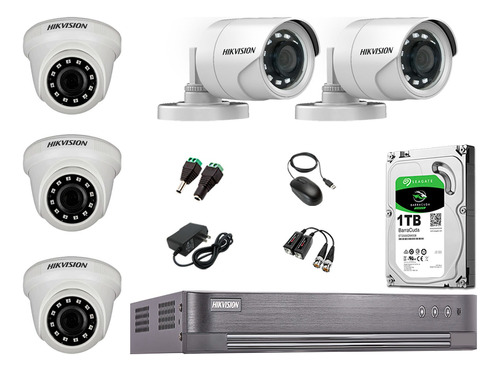 Kit 5 Camaras De Seguridad Hikvision Full Hd 1080p Oferta
