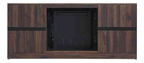 Mueble Para Tv Centro De Media Con Chimenea Electrica Color Marrón