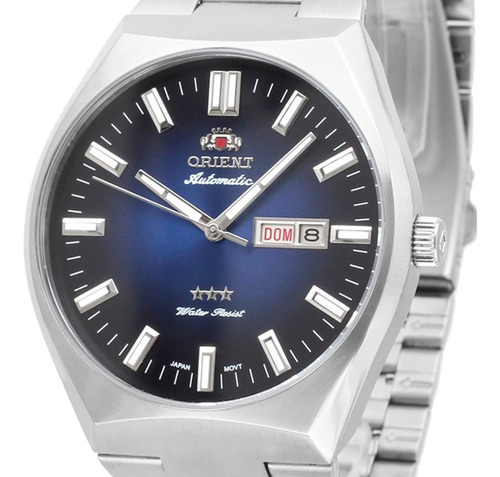 Relógio Orient Masculino Automático 469ss086 D1sx Azul Aço Cor da correia Prata Cor do bisel Prata