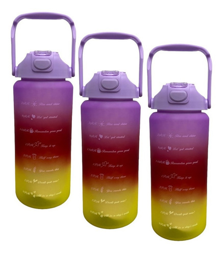 X3 Botella Deportiva Termo Agua 2 Lt Botellas Motivacionales