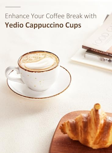 Juego 4 Tazas Capuchino Cerámica 227 Ml Microondas