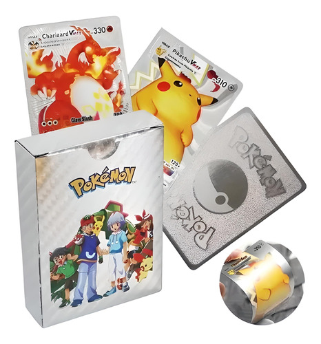 Cartas X 55 Pokemon Metalizadas Coleccionables, En Español
