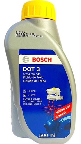Imagem 1 de 4 de Fluido Oleo De Freio Dot 3 Dot3 Original Bosch 500ml