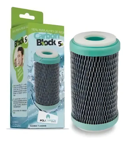 Refil Policarbon Carbon Block 5 Para Filtro De Água