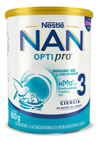 Alimento Lácteo Nan Optipro 3 Nestlé Desde Los 2 Años 800gr