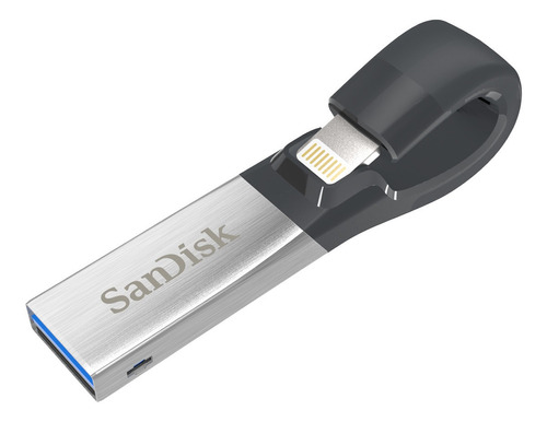 Pendrive SanDisk iXpand 128GB 3.0 negro y plateado