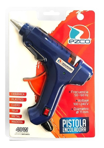 Pistola Encoladora Silicona Grande 11mm Ezco Con Boton Sd102