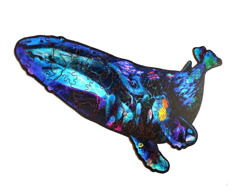 Juego Rompecabezas Ilustrado Ballena Madera Puzzle - Estich