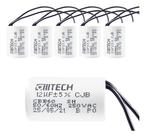 5pcs Capacitor 12uf X 250vca Motores 220v De Portão Novo