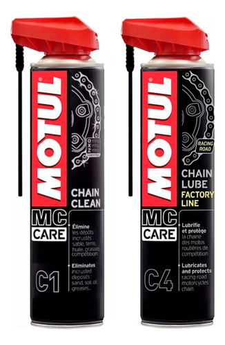 Kit Motul Desengrasante C1 Y Lubricante De Cadena C4 400ml