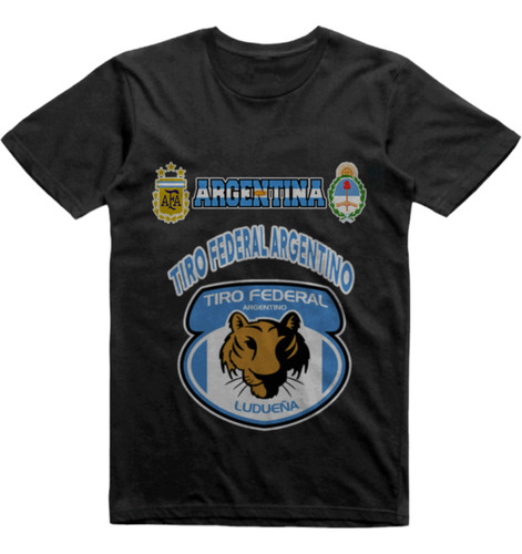 Remera Infantil Negra Tiro Federal Argentino Rosario