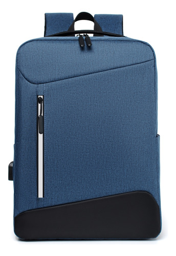 Mochila Laptop Ligero Comercial Y Trabajo Usb Integrado 15.6 Color Azul Diseño De La Tela Oxford