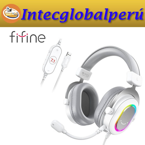 Audífono Fifine Ampligame H6 Rgb Sonido 7.1 - Blanco