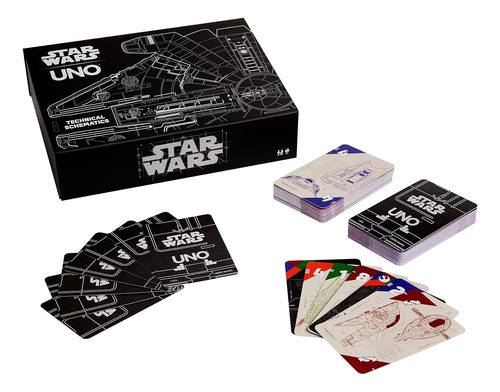 Juego De Cartas Uno, Star Wars Schematics, Mattel.-