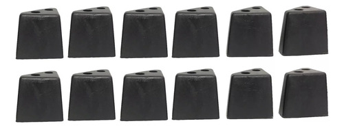 Pata Para Muebles Sala Triangular Plástico 5.7cm Negro 12 Pz