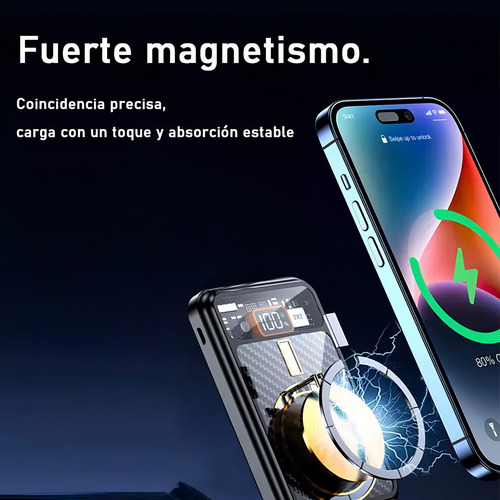 Power Bank Inalámbrico Magnético 10000mah Cargador 5.0a 22.5w Carga Super Rápida,bateria Portatil Pila De Usb-c Con Pantalla Digital,banco De Energía Compatible Estándar Magsafe Qi