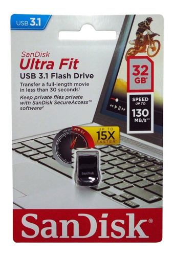 Pendrive Sandisk 32gb Cruzer Ultra Fit 32 Gb 3.1 Original Se