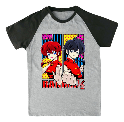 Remera Ranglan Gris Ranma 1/2 - Akane - Ranko - Anime