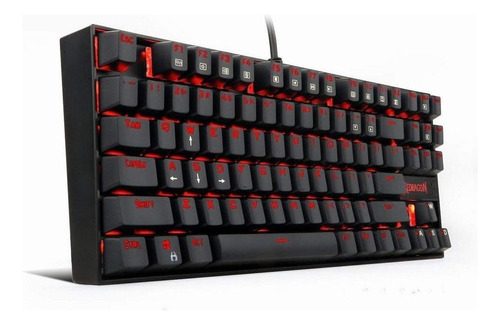Teclado Gamer Redragon Kumara K552 Qwerty Español Latinoamérica Color Negro Con Luz Rgb Negro Español Latinoamérica