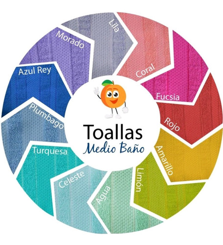 Imagen 2 de 5 de Toallas Medio Baño (6 Piezas) , 100 % Algodón, Envío Gratis