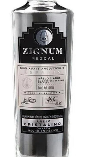 Pack De 12 Mezcal Zignum Añejo Cristalino 700 Ml