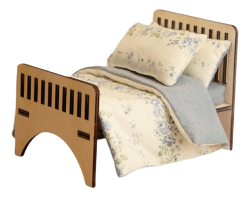 Cama En Miniatura De Muñeca, Muebles De Casa De Floral
