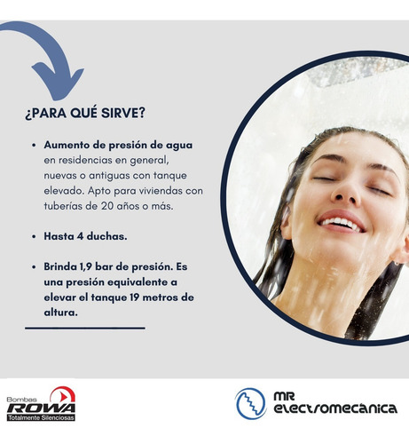 Imagen 2 de 10 de Rowa Sfl 20 Tango Bomba Presurizadora Ideal 4 Baños / Duchas + Cocina + Lavadero