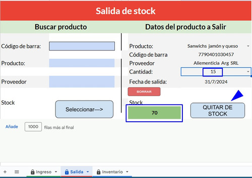Inventario Y Control De Stock Plantilla Google Sheet Excel