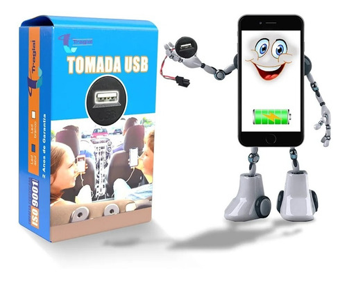 Imagem 2 de 2 de Tomada Carregador Usb 12v Tragial 5v