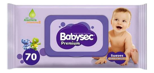 Toallitas Humedas Babysec Premiun 70 Unidades Con Tapa