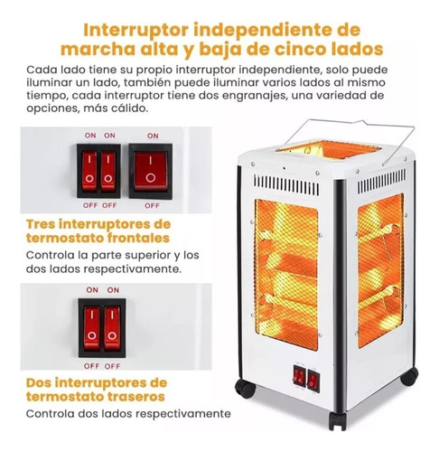 Estufa Calefactor Halógeno 360° A 2000w